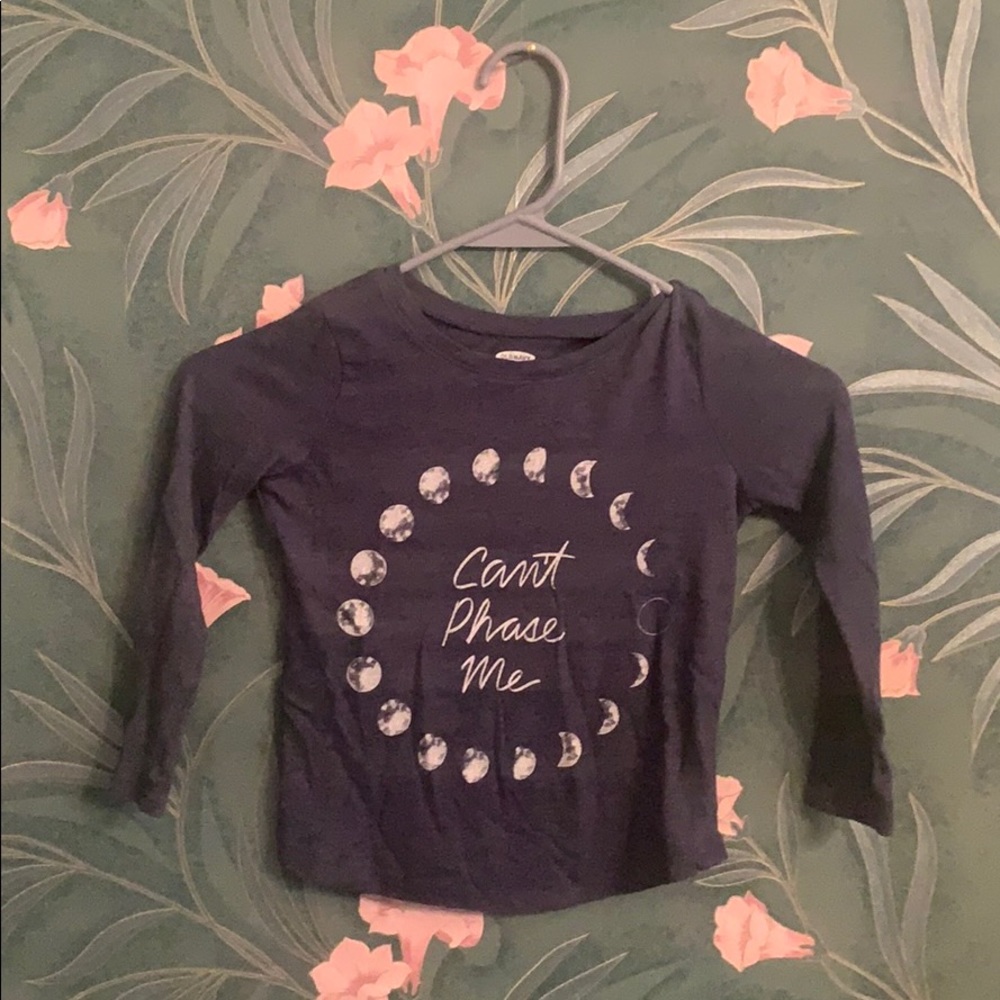 A blue and silver longsleeve tee by Old Navy.